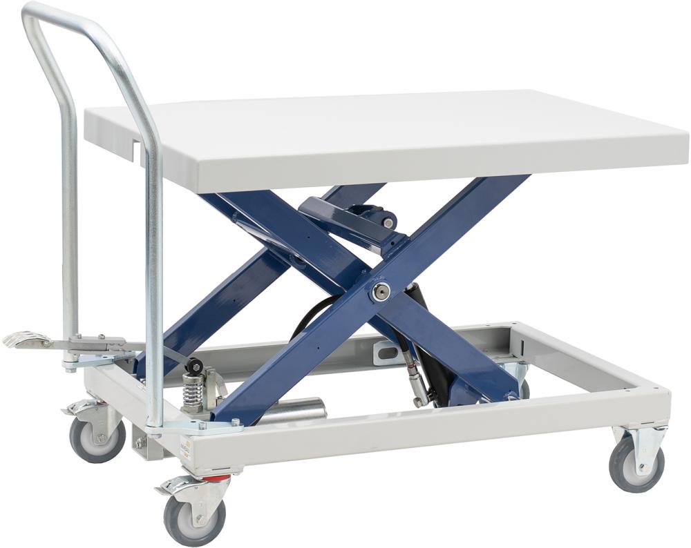 BECK Hubtisch 1100x700x30mm höhenverstellbar 400-940mm 500kg mit Metallplatte und Bügel Produktbild img1 L