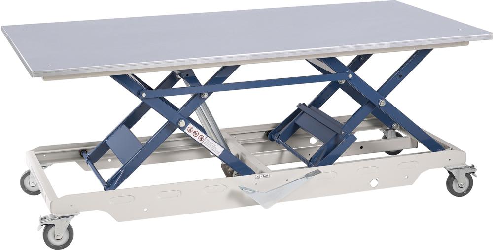 BECK Hubtisch 2000x1000x30mm höhenverstellbar 400-1010mm 350kg mit Metallblechplatte Produktbild img1 L