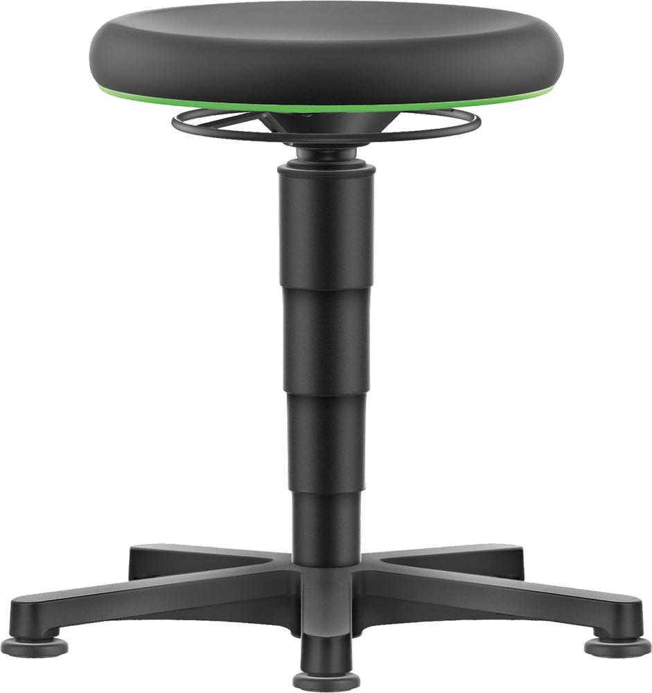 BIMOS Drehhocker mit Gleiter Sitzhöhe 450-650mm Skintec-Polster schwarz Produktbild img1 L