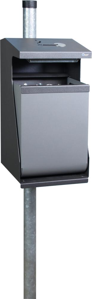 STUMPF WasteVision Pole-Ashtray 22l mit Ascher 570x300x275mm mit Pfosten Produktbild img1 L
