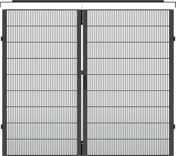 TTS Doppelflügeltür CleverProtect für Trennwandschutzgitter RAL9005 B2200xH2000mm Produktbild img1 L