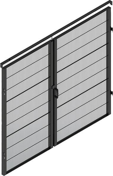 TTS Doppelflügeltür CleverProtect für Trennwandschutzgitter RAL9005 B2200xH2000mm Produktbild img2 L