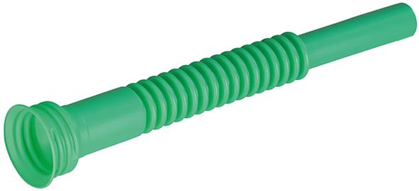 Auslaufrohr HDPE Länge 265mm Gewinde Außen ø 38mm grün mit Faltenbalg Produktbild img1 L