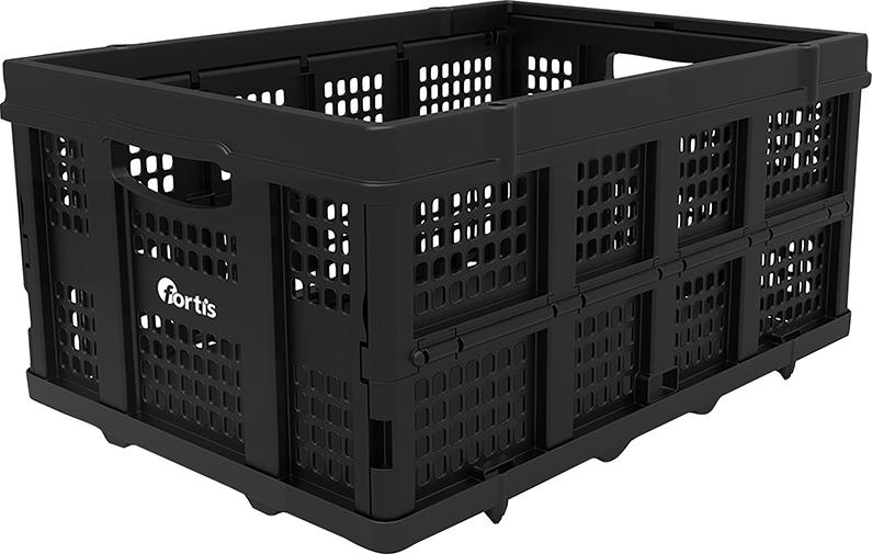 FORTIS Kunststoff-Faltkorb (2 Stück) Außenmaße B560xT400xH260mm Tragkraft 25kg schwarz Produktbild img4 L