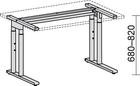 Schreibtisch C-Fuß Lichtg1600x800/,680-820 Produktbild img2 L