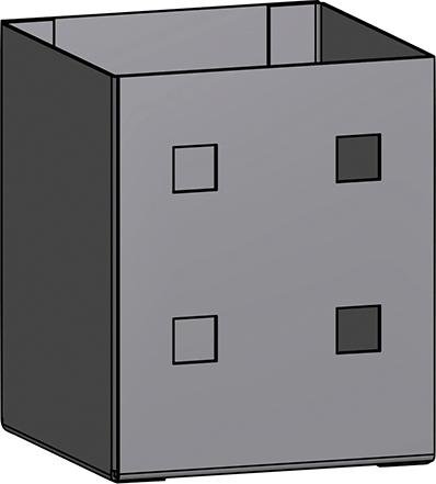 Einhängekasten klein passend f. Lochwände Lochung 10X10 mm RAL 7017 Produktbild img1 L