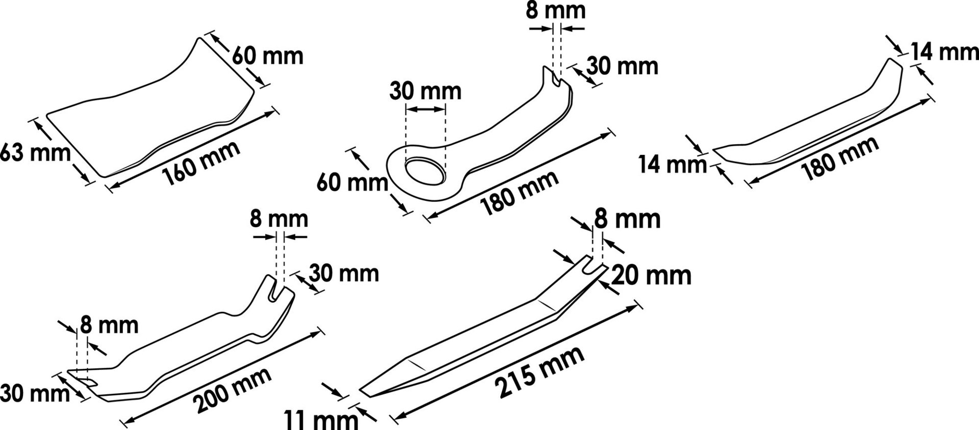 VIGOR Lösehebel Satz ∙ V1369 ∙ 5-teilig ∙ Anzahl Werkzeuge: 5 Produktbild img7 L