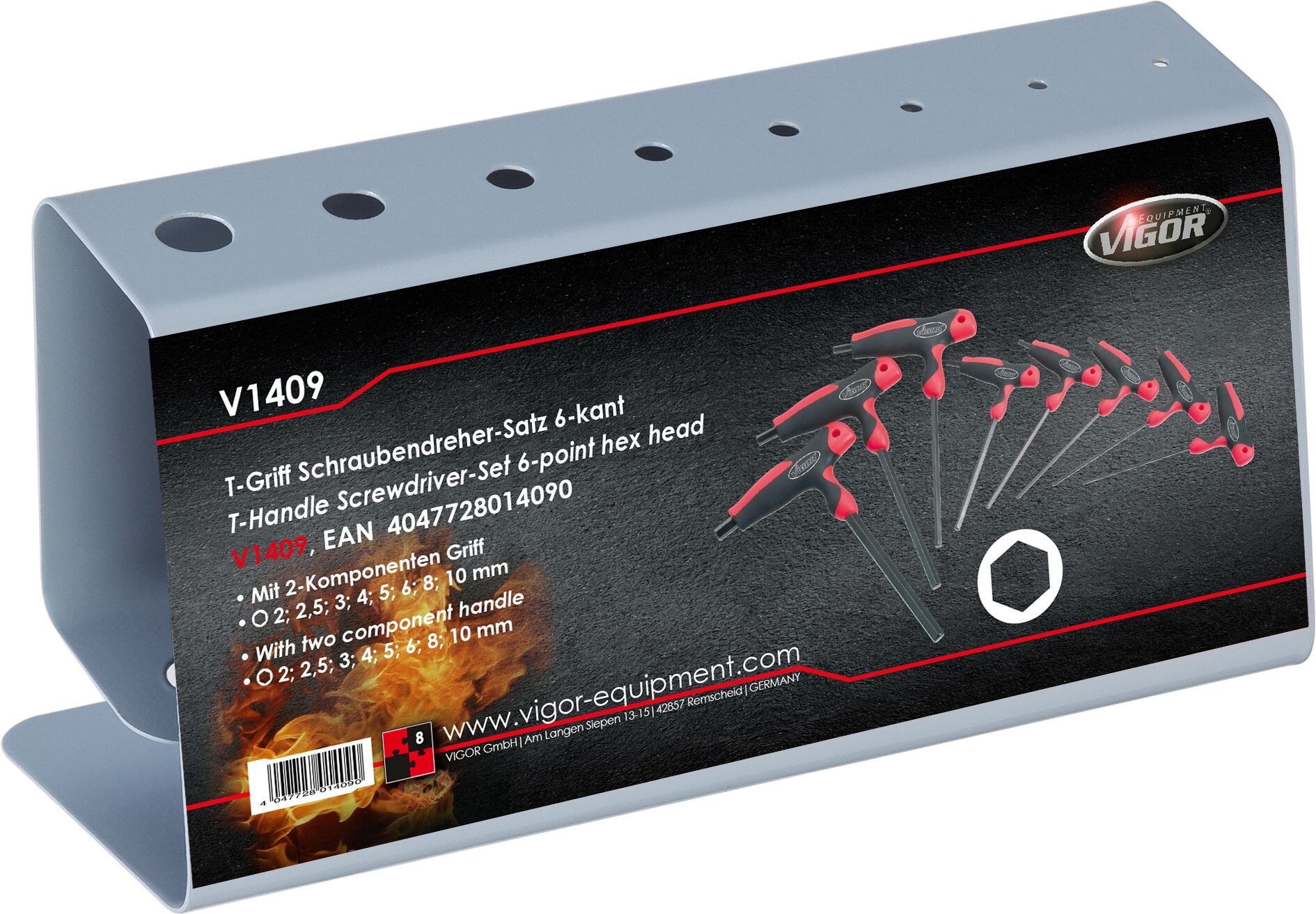 VIGOR Schraubendreher Satz ∙ T-Griff ∙ V1409 ∙ Innen Sechskant Profil ∙ 8-teilig ∙ 2 – 10 ∙ Anzahl Werkzeuge: 8 Produktbild img7 L