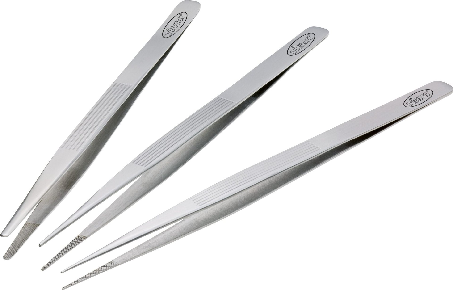 VIGOR Pinzetten Satz ∙ V1438 ∙ 3-teilig ∙ Anzahl Werkzeuge: 3 Produktbild img1 L