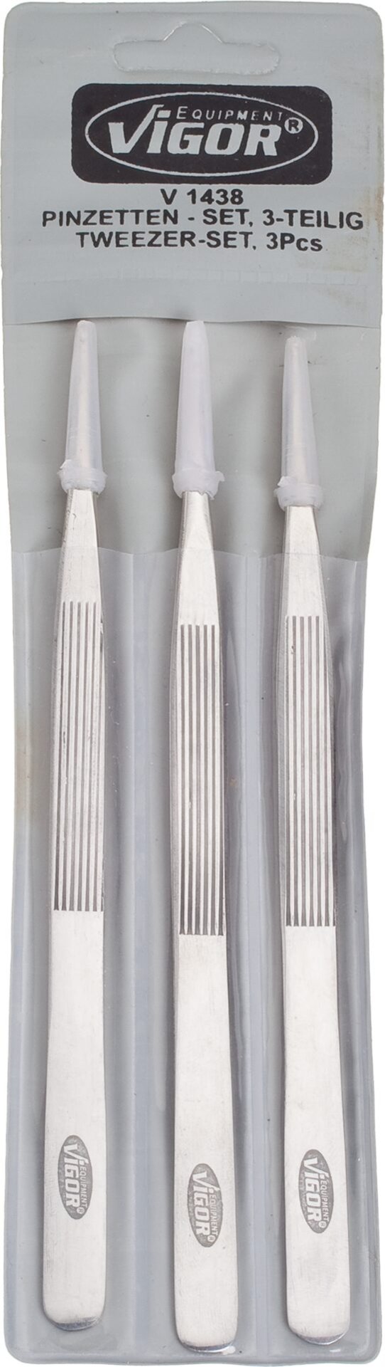 VIGOR Pinzetten Satz ∙ V1438 ∙ 3-teilig ∙ Anzahl Werkzeuge: 3 Produktbild img3 L