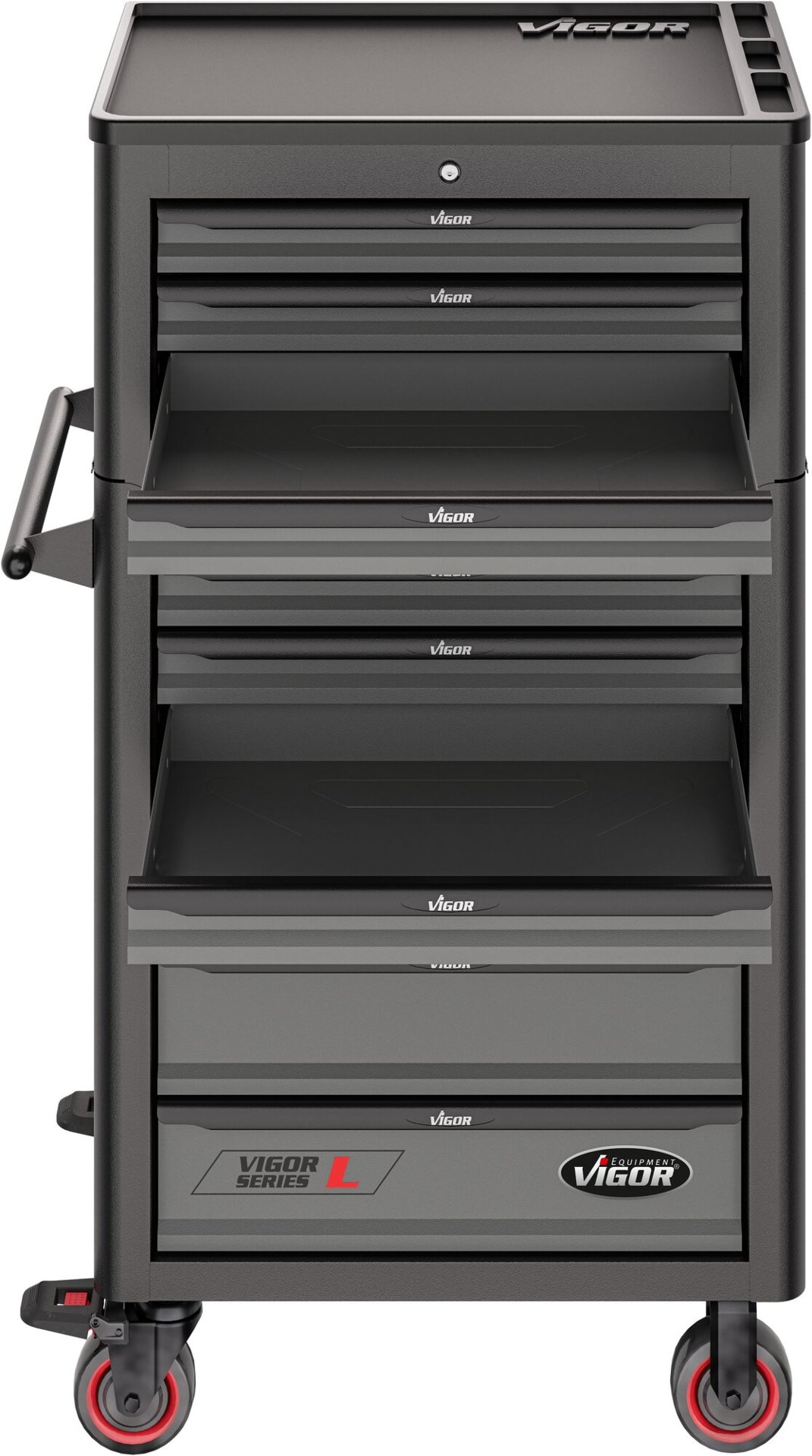 VIGOR Werkstattwagen Series L ∙ mit Aufsatzkoffer ∙ leer ∙ V1970 ∙ 2-teilig ∙ Anzahl Werkzeuge: 2 Produktbild img10 L