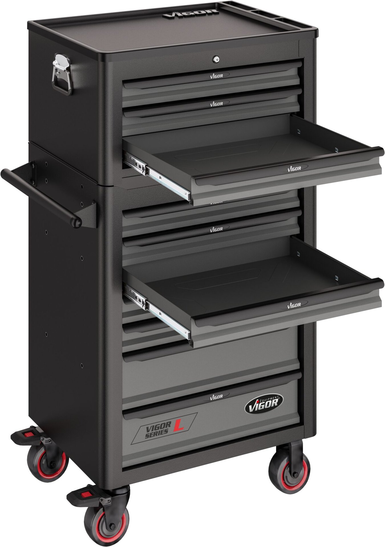 VIGOR Werkstattwagen Series L ∙ mit Aufsatzkoffer ∙ leer ∙ V1970 ∙ 2-teilig ∙ Anzahl Werkzeuge: 2 Produktbild img11 L