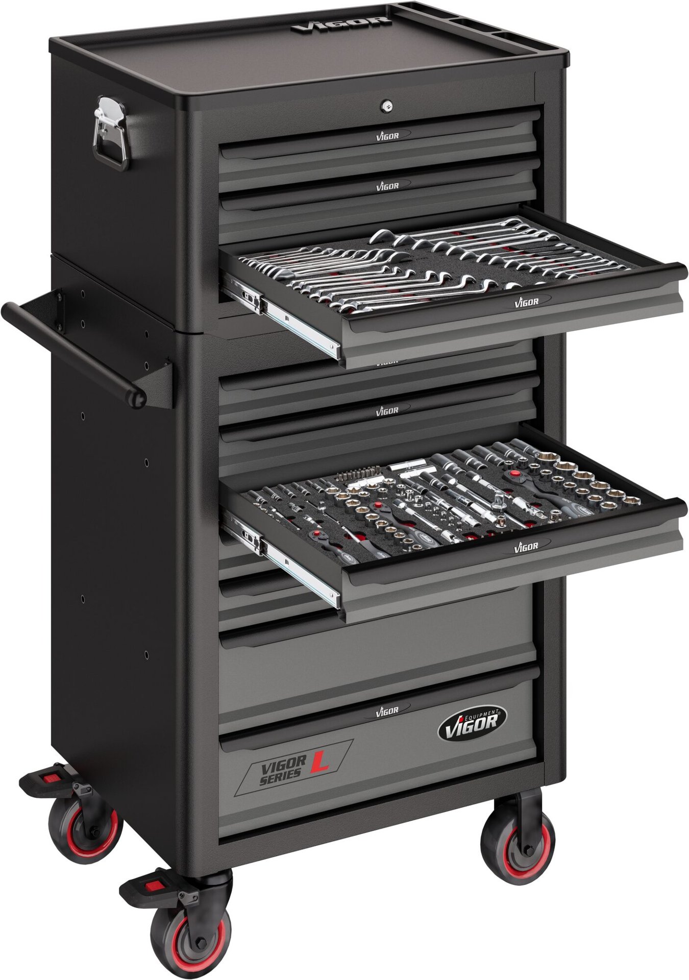 VIGOR Werkstattwagen Series L ∙ mit Aufsatzkoffer ∙ leer ∙ V1970 ∙ 2-teilig ∙ Anzahl Werkzeuge: 2 Produktbild img6 L