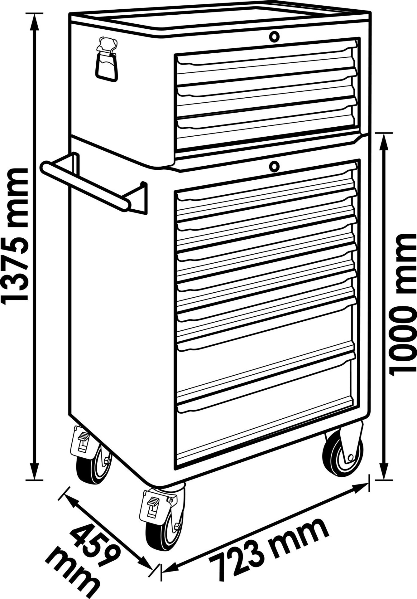 VIGOR Werkstattwagen Series L ∙ mit Aufsatzkoffer ∙ leer ∙ V1970 ∙ 2-teilig ∙ Anzahl Werkzeuge: 2 Produktbild img16 L