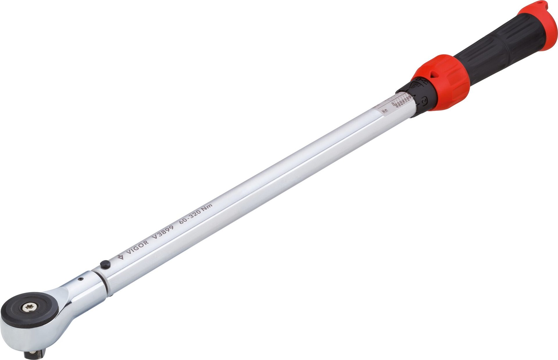 VIGOR Drehmomentschlüssel ∙ V3899 ∙ Drehmomentbereich min-max: 60 – 320 Nm ∙ Genauigkeit: 4% ∙ 1/2 Zoll (12,5 mm) Vierkant massiv ∙ 610 mm Produktbild img1 L