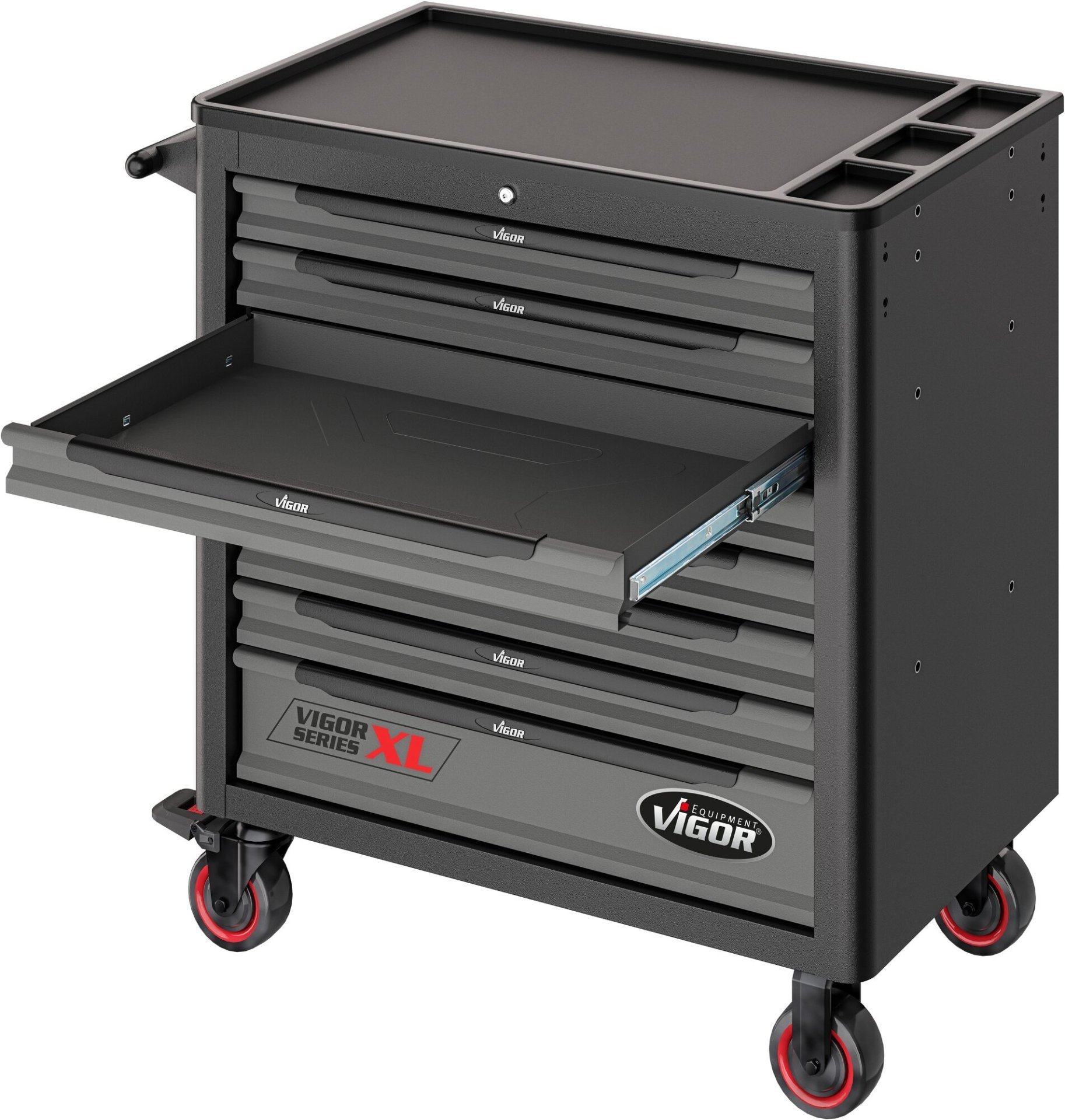 VIGOR Werkstattwagen Series&nbsp;XL ∙ Kunststoff-Arbeitsplatte ∙ mit Sortiment ∙ V5434 ∙ 499-teilig ∙ Anzahl Werkzeuge: 499 Produktbild img5 L