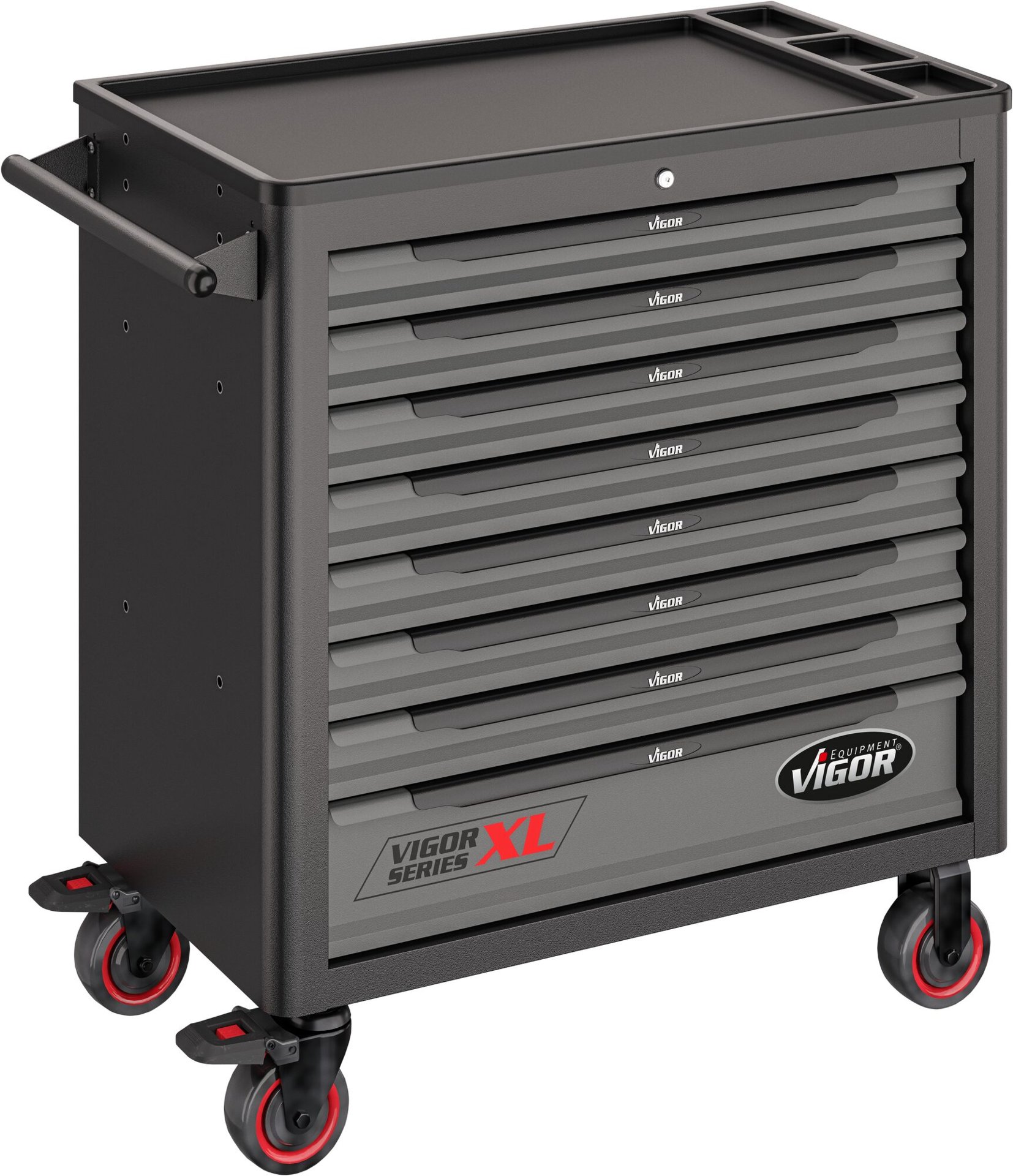 VIGOR Werkstattwagen Series XL ∙ Kunststoff-Arbeitsplatte ∙ leer ∙ V4481 ∙ L x B x H: 919 mm x 481 mm x 1002 mm Produktbild img1 L