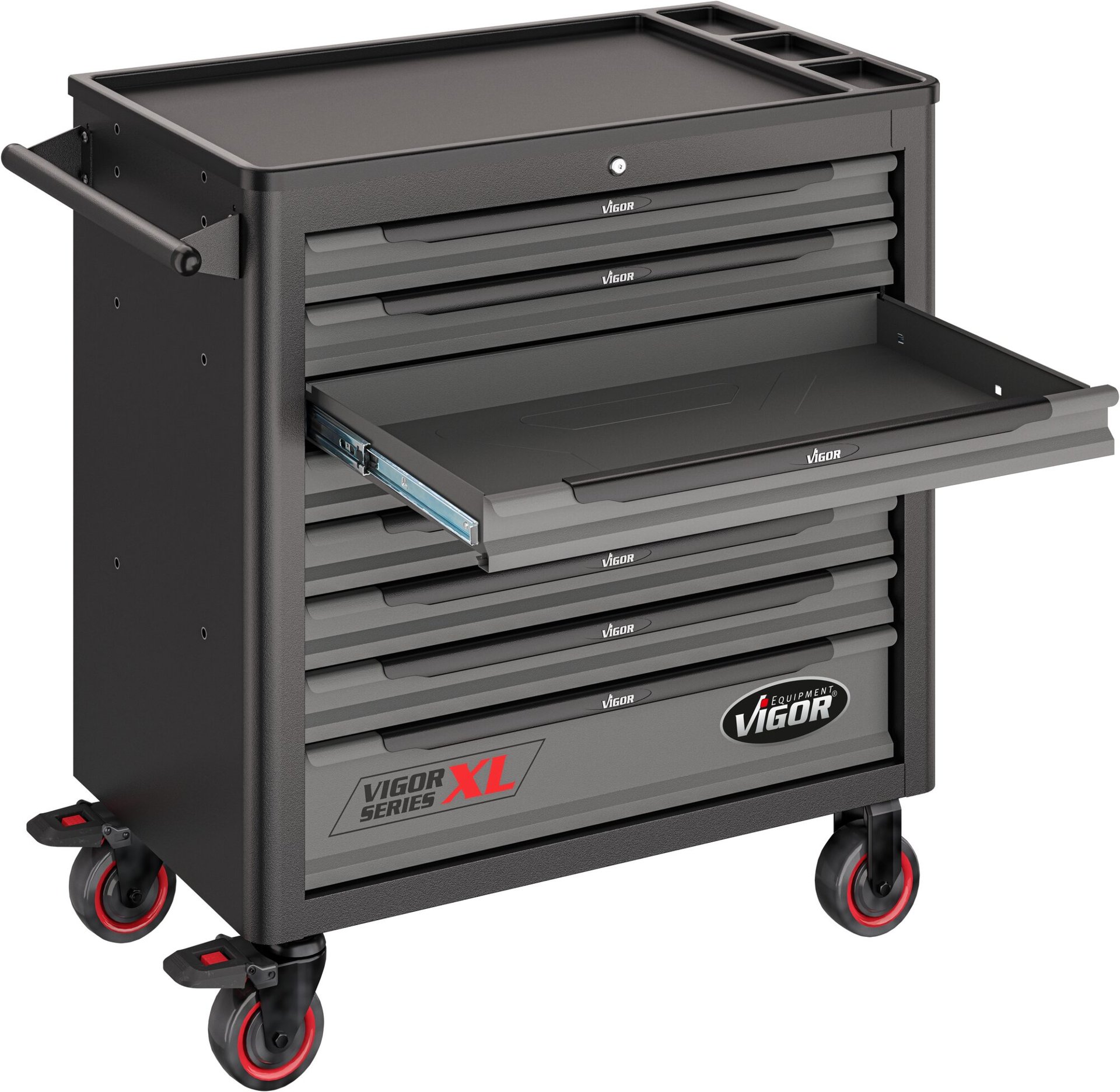 VIGOR Werkstattwagen Series&nbsp;XL ∙ Kunststoff-Arbeitsplatte ∙ mit Sortiment ∙ V5434 ∙ 499-teilig ∙ Anzahl Werkzeuge: 499 Produktbild img18 L