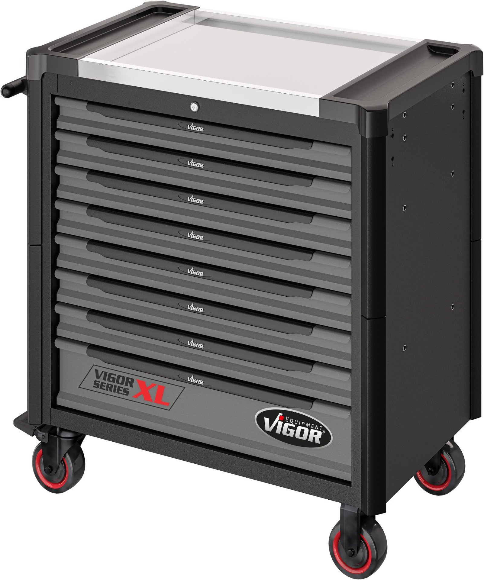 VIGOR Werkstattwagen Series XL ∙ Edelstahl-Arbeitsplatte ∙ leer ∙ V4481-X ∙ L x B x H: 949 mm x 523 mm x 1017 mm Produktbild img11 L