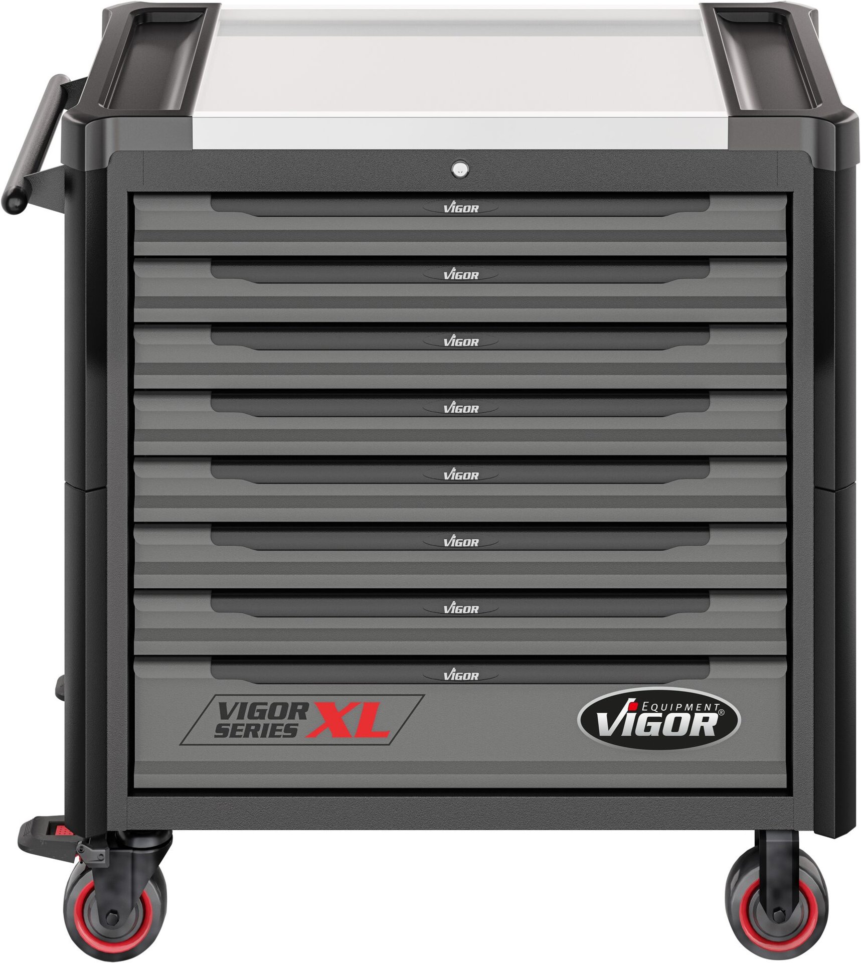VIGOR Werkstattwagen Series XL ∙ Edelstahl-Arbeitsplatte ∙ leer ∙ V4481-X ∙ L x B x H: 949 mm x 523 mm x 1017 mm Produktbild img15 L