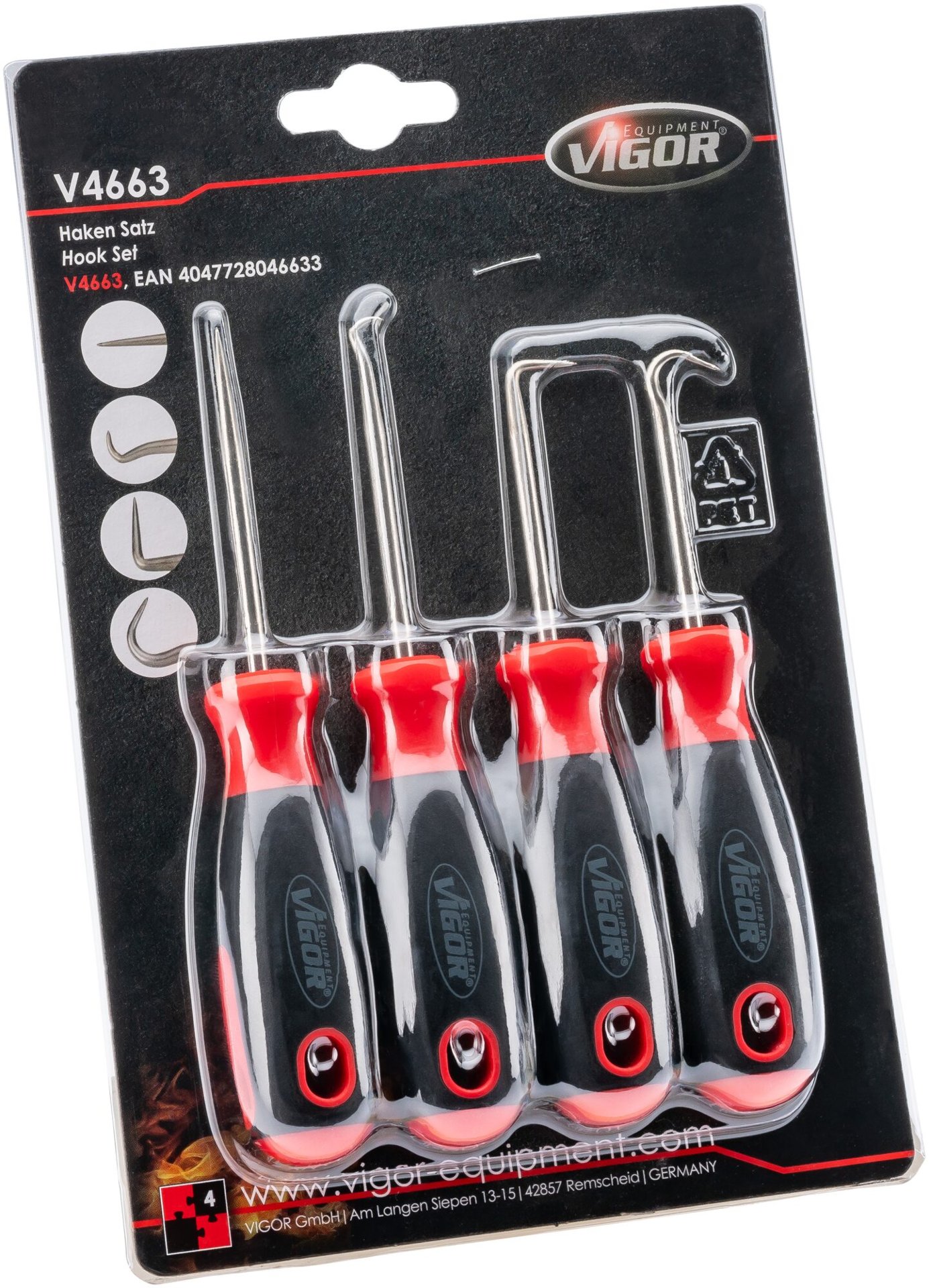 VIGOR Mini Haken Satz ∙ V4663 ∙ 4-teilig ∙ Anzahl Werkzeuge: 4 Produktbild img9 L