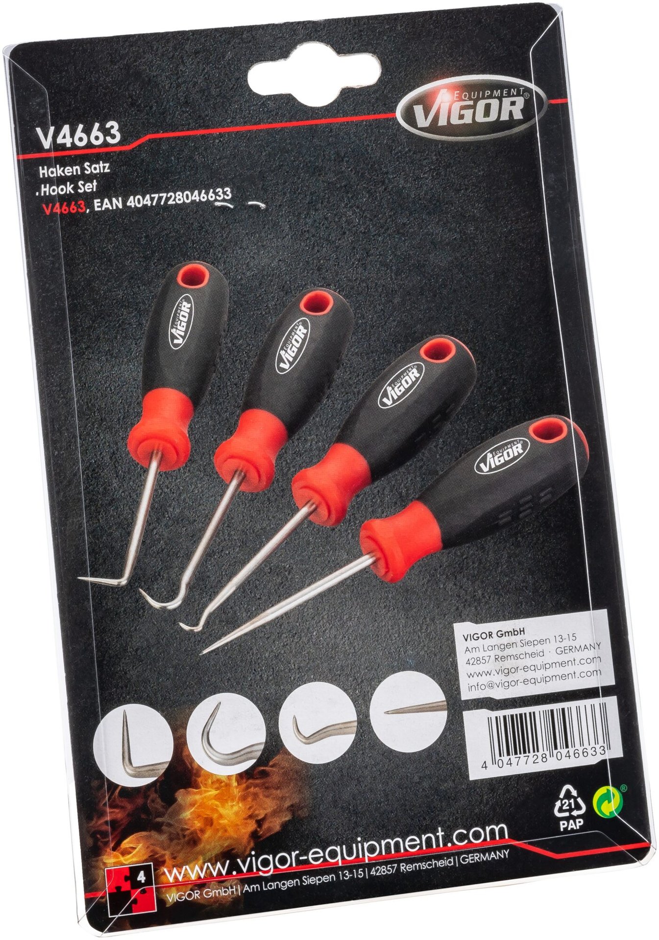 VIGOR Mini Haken Satz ∙ V4663 ∙ 4-teilig ∙ Anzahl Werkzeuge: 4 Produktbild img10 L