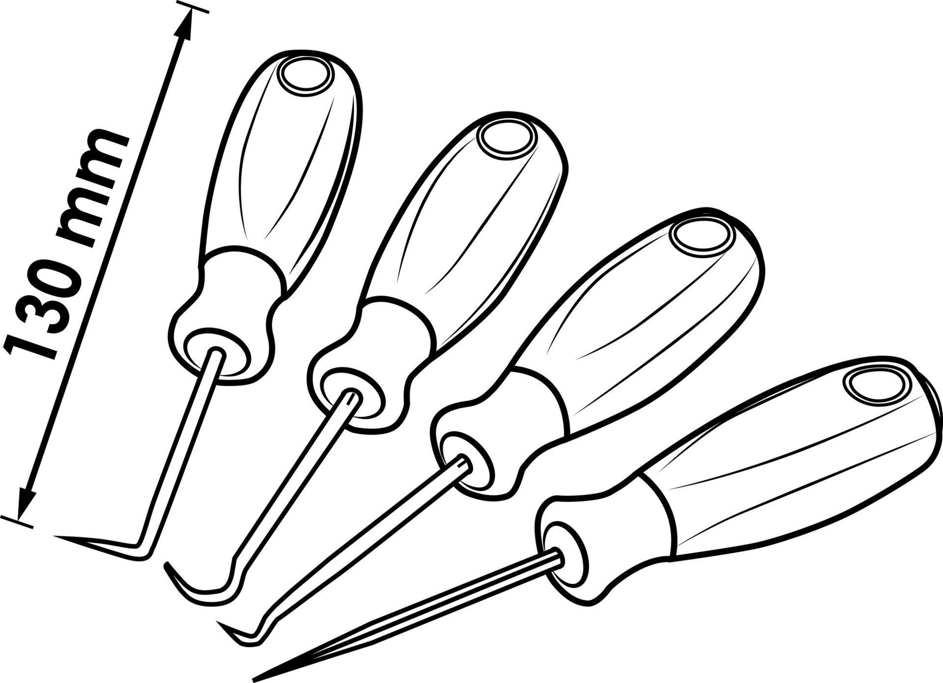 VIGOR Mini Haken Satz ∙ V4663 ∙ 4-teilig ∙ Anzahl Werkzeuge: 4 Produktbild img11 L
