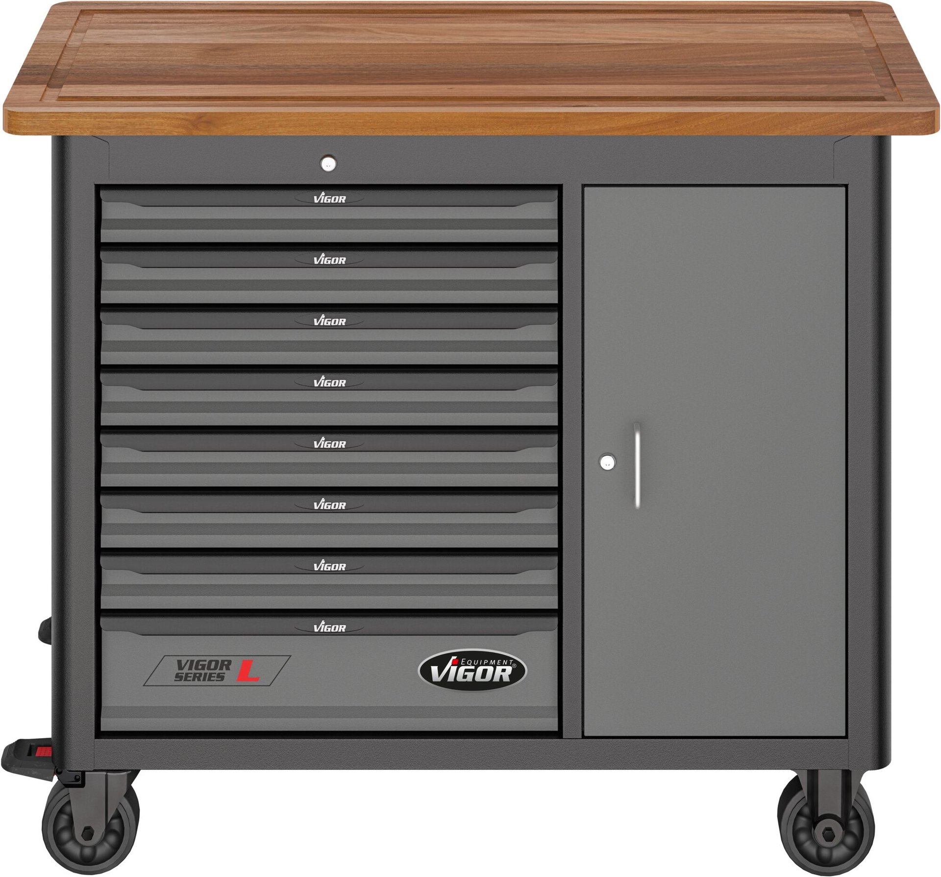 VIGOR Mobile Werkbank Series L ∙ leer ∙ V4813 ∙ L x B x H: 1091 mm x 481 mm x 1018 mm Produktbild img8 L