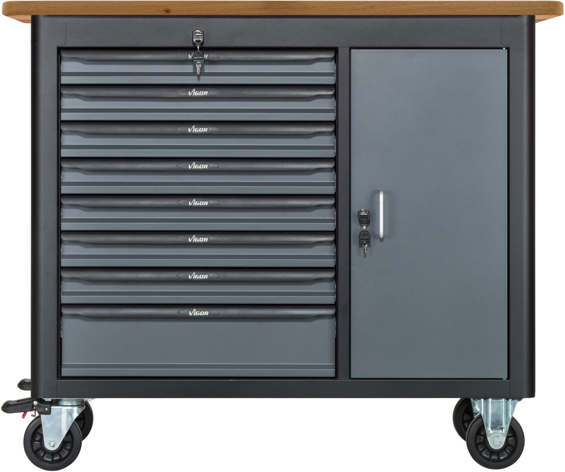 VIGOR Mobile Werkbank Series L ∙ leer ∙ V4813 ∙ L x B x H: 1091 mm x 481 mm x 1018 mm Produktbild img16 L