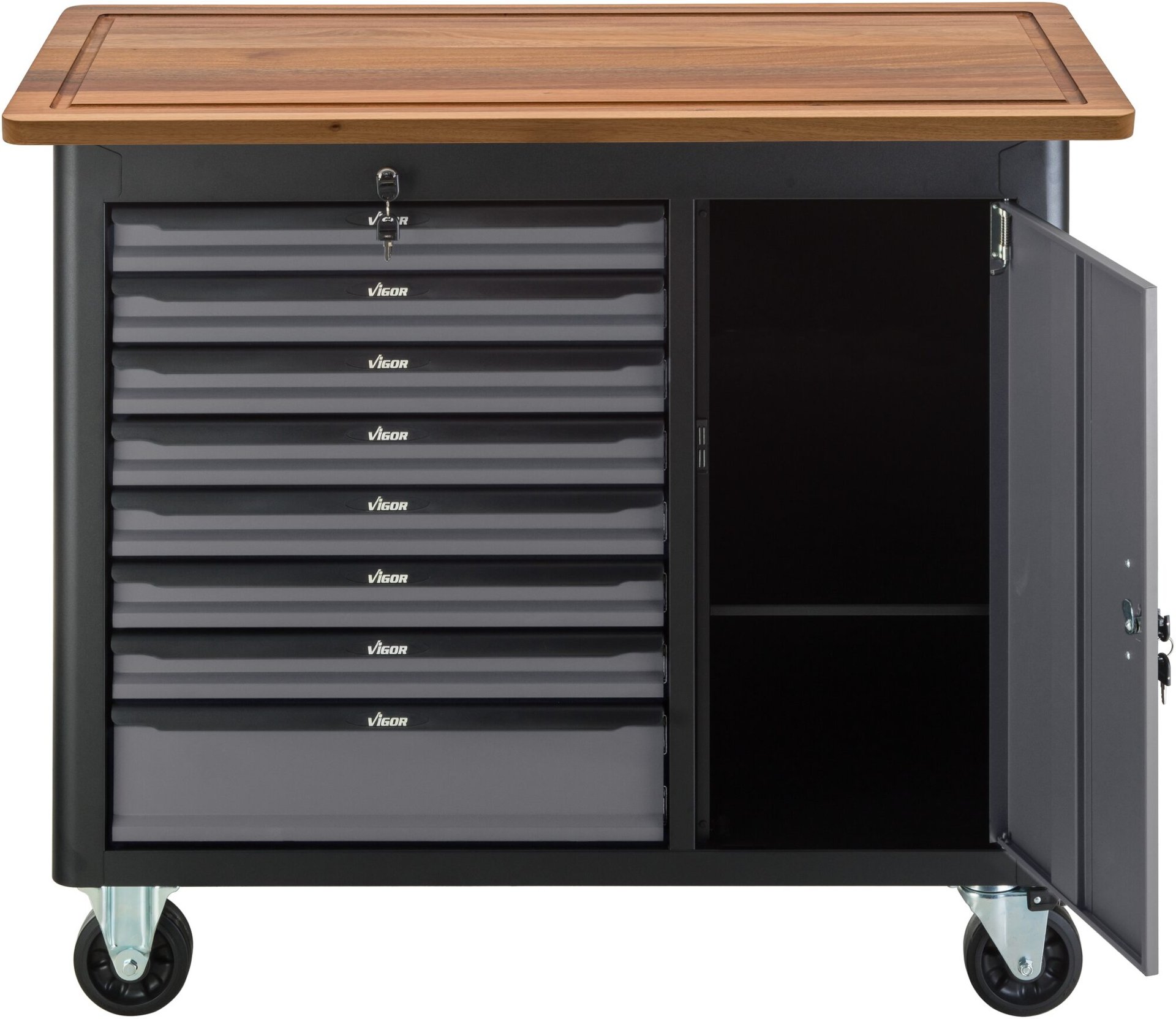 VIGOR Mobile Werkbank Series L ∙ leer ∙ V4813 ∙ L x B x H: 1091 mm x 481 mm x 1018 mm Produktbild img6 L