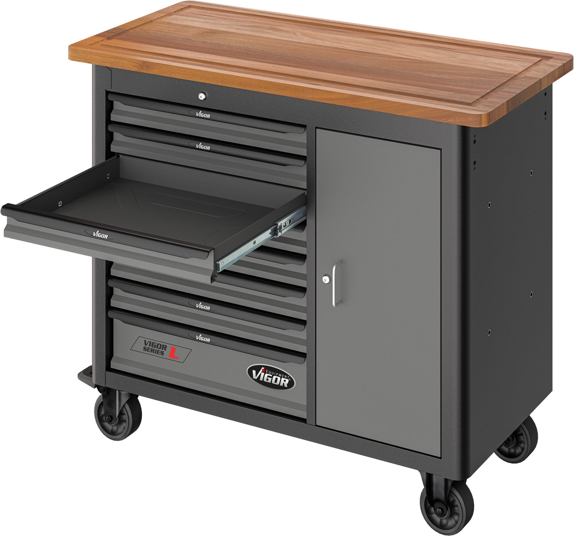 VIGOR Mobile Werkbank Series L ∙ leer ∙ V4813 ∙ L x B x H: 1091 mm x 481 mm x 1018 mm Produktbild img23 L