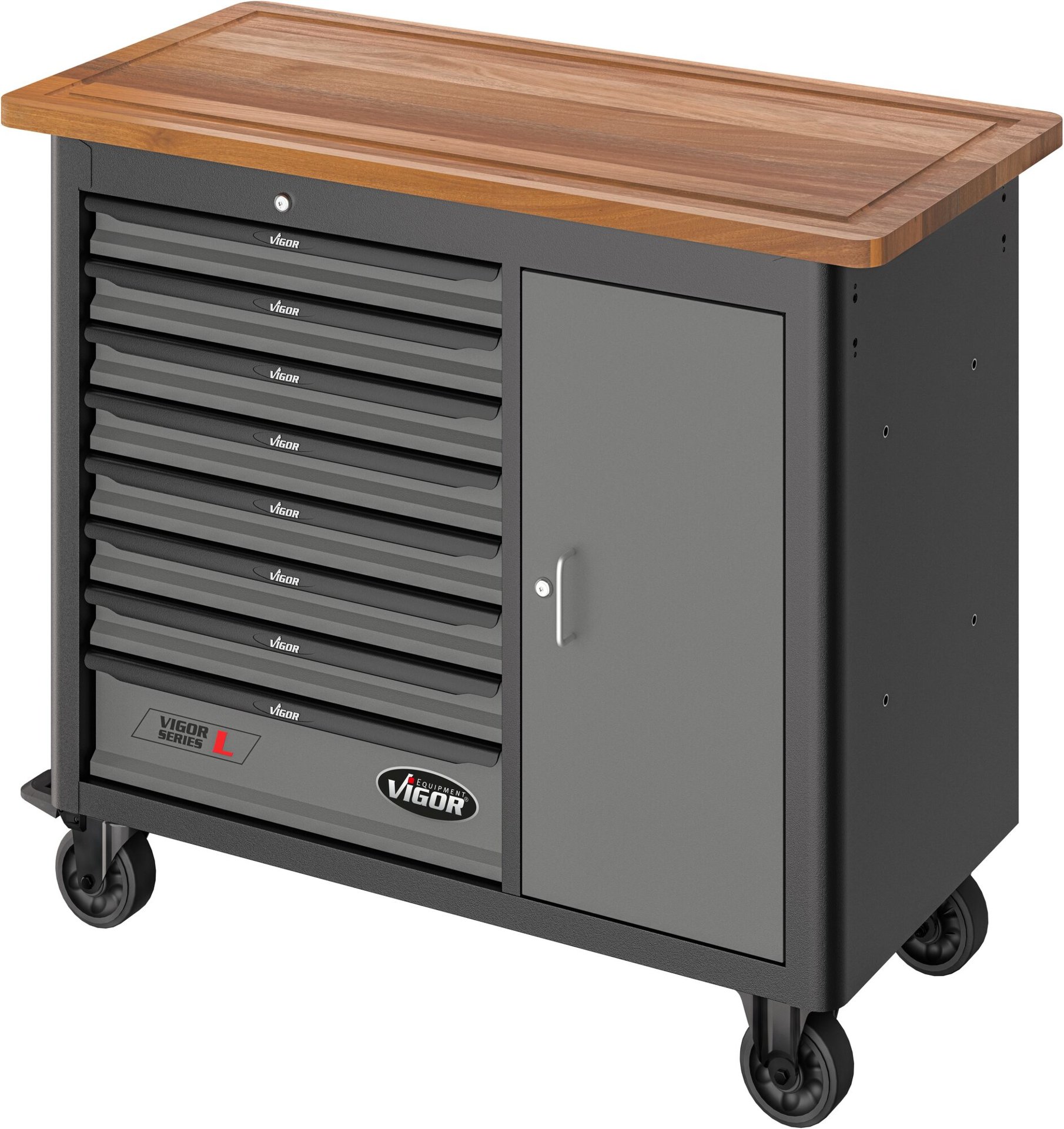 VIGOR Mobile Werkbank Series L ∙ leer ∙ V4813 ∙ L x B x H: 1091 mm x 481 mm x 1018 mm Produktbild img17 L
