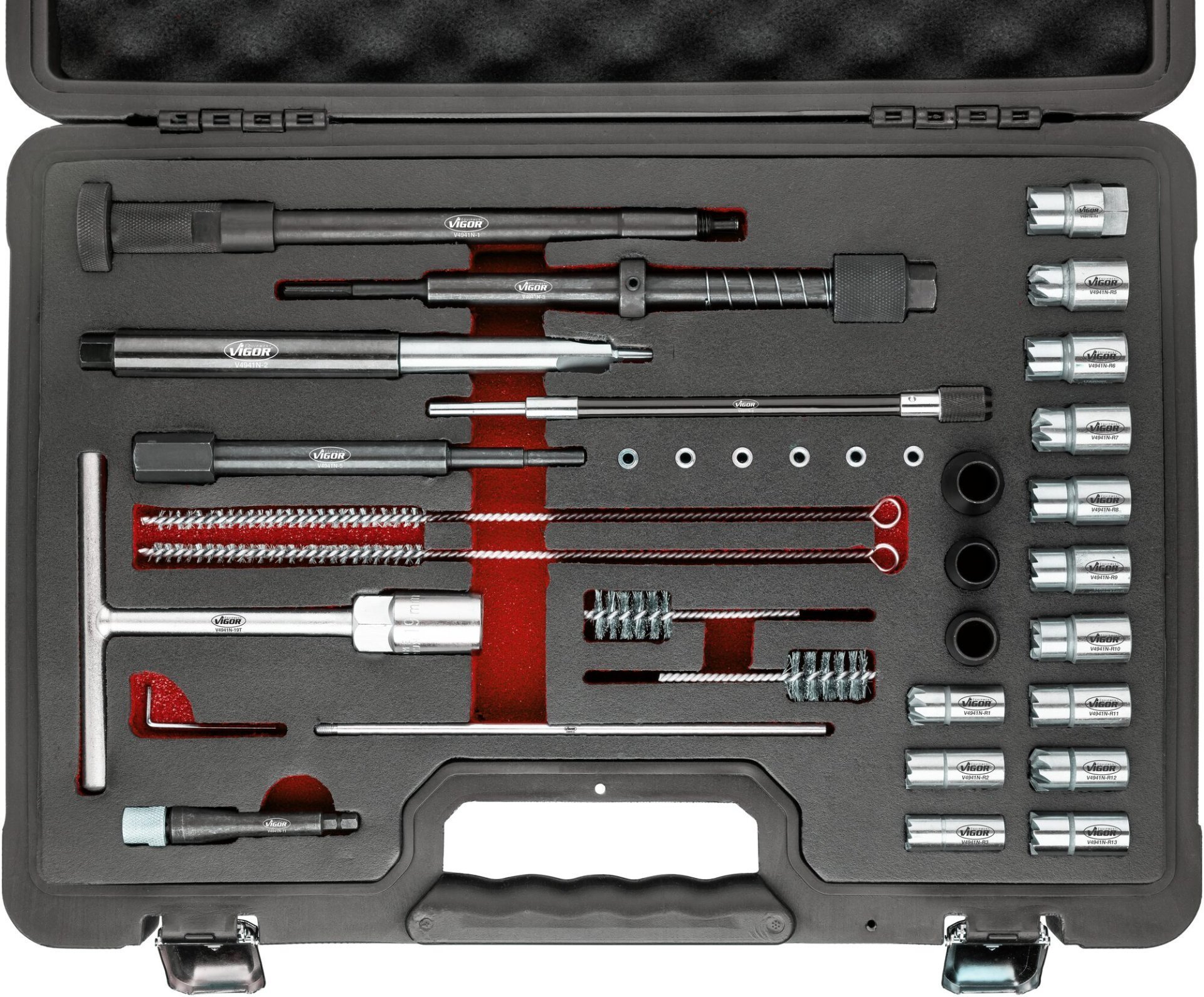 VIGOR Injektorschacht Reinigungs Satz ∙ V4941N ∙ 23-teilig ∙ Anzahl Werkzeuge: 23 Produktbild img18 L