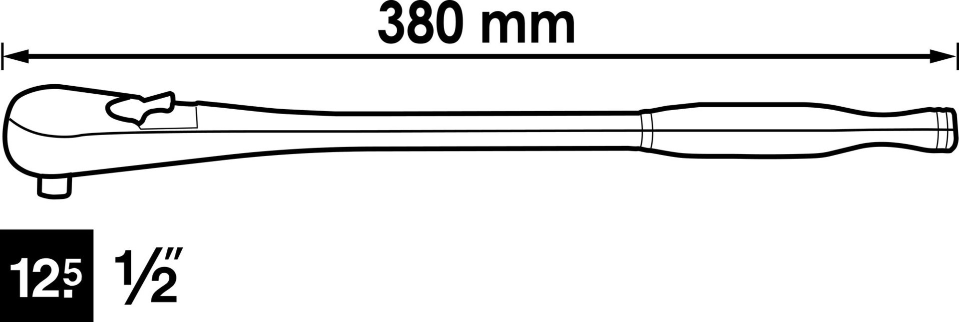VIGOR Feinzahn-Umschaltknarre ∙ lange Ausführung ∙ V4946 ∙ 1/2 Zoll (12,5 mm) Vierkant massiv ∙ 380 mm Produktbild img5 L