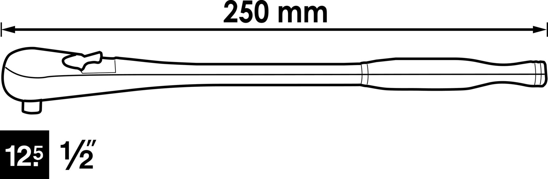 VIGOR Feinzahn-Umschaltknarre ∙ Standard ∙ V4946-S ∙ 1/2 Zoll (12,5 mm) Vierkant massiv ∙ 250 mm Produktbild img11 L