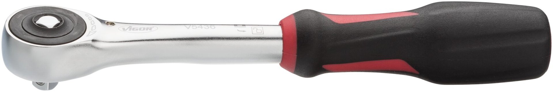 VIGOR 360° Drehgriff-Umschaltknarre ∙ V5436 ∙ 1/4 Zoll (6,3 mm) Vierkant massiv ∙ 176 mm Produktbild img1 L