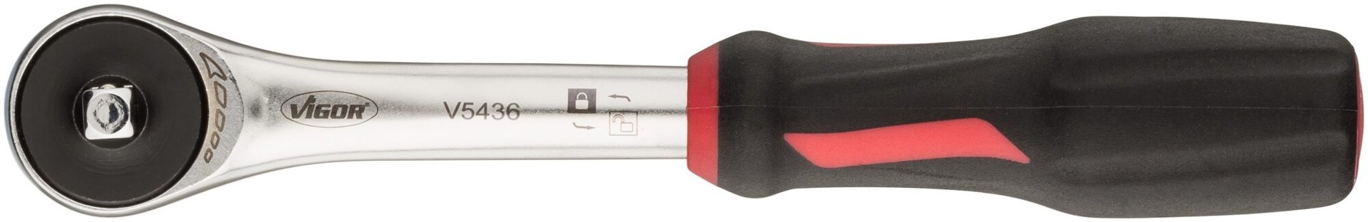 VIGOR 360° Drehgriff-Umschaltknarre ∙ V5436 ∙ 1/4 Zoll (6,3 mm) Vierkant massiv ∙ 176 mm Produktbild img3 L