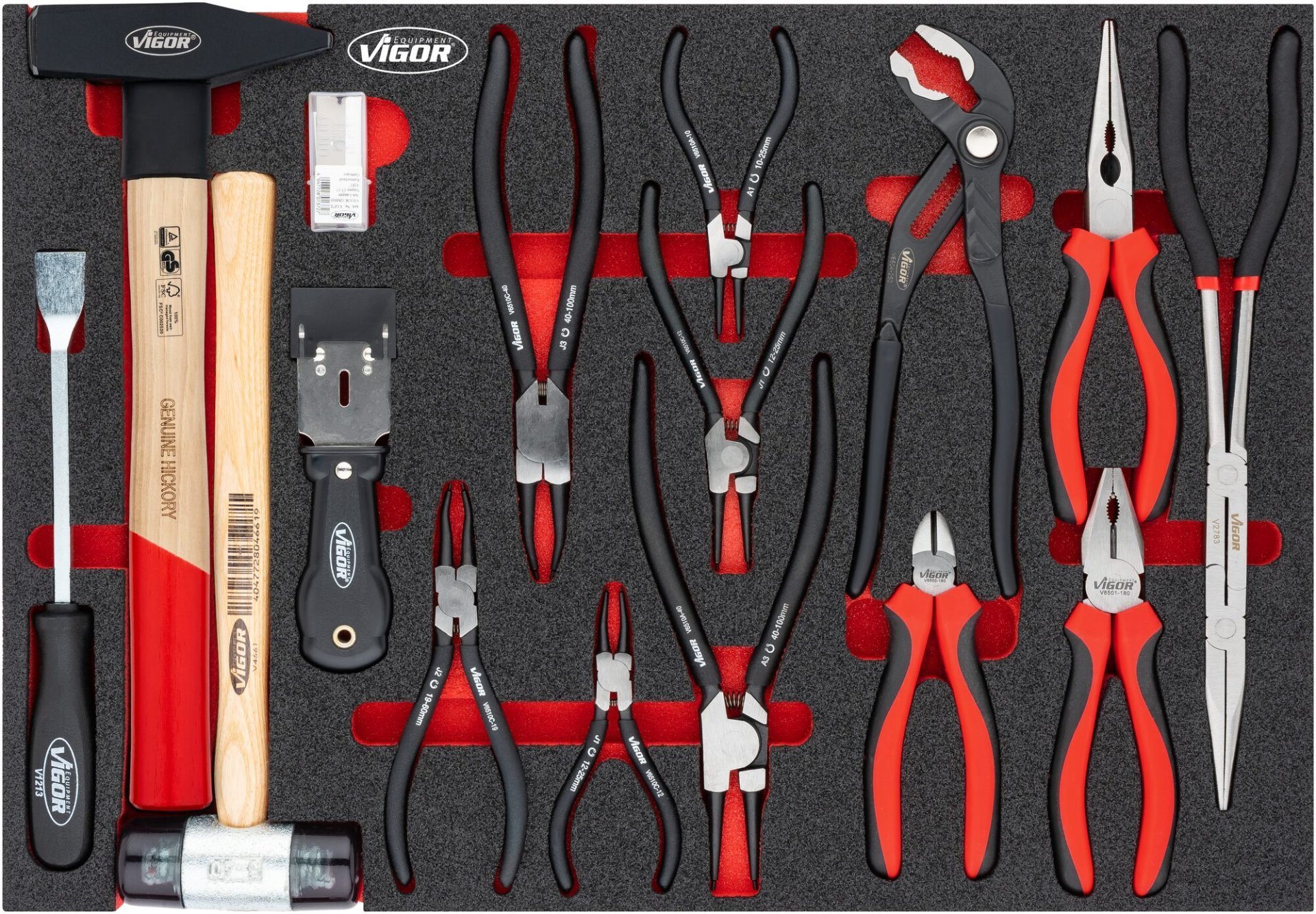 VIGOR Zangen ∙ Hammer Satz ∙ V5636N ∙ 16-teilig ∙ Anzahl Werkzeuge: 16 Produktbild img1 L