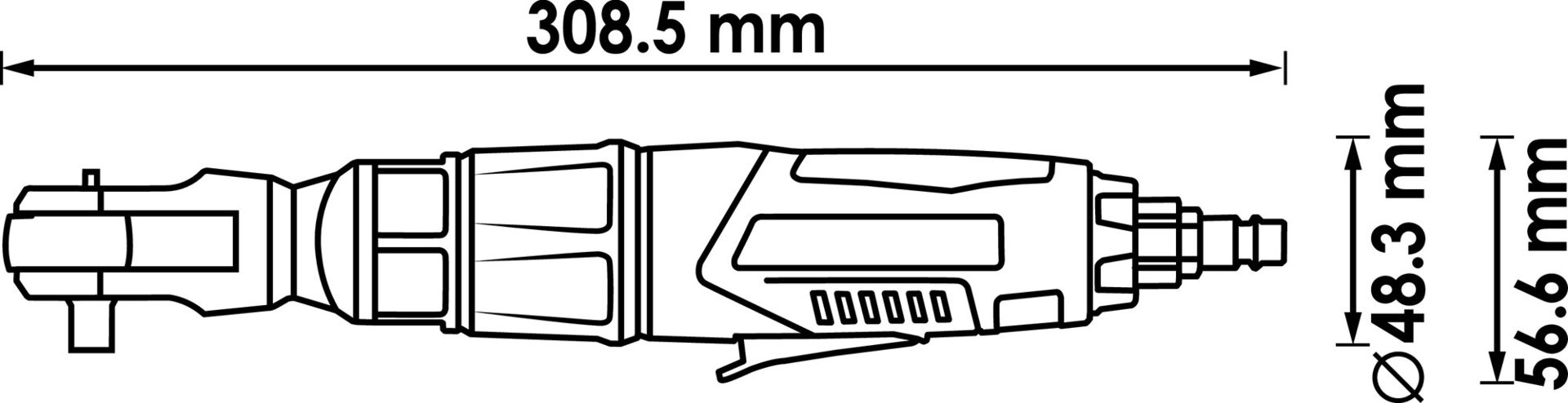 VIGOR Luftratsche ∙ V5675 ∙ 1/2 Zoll (12,5 mm) Vierkant massiv ∙ 308,5 mm Produktbild img9 L