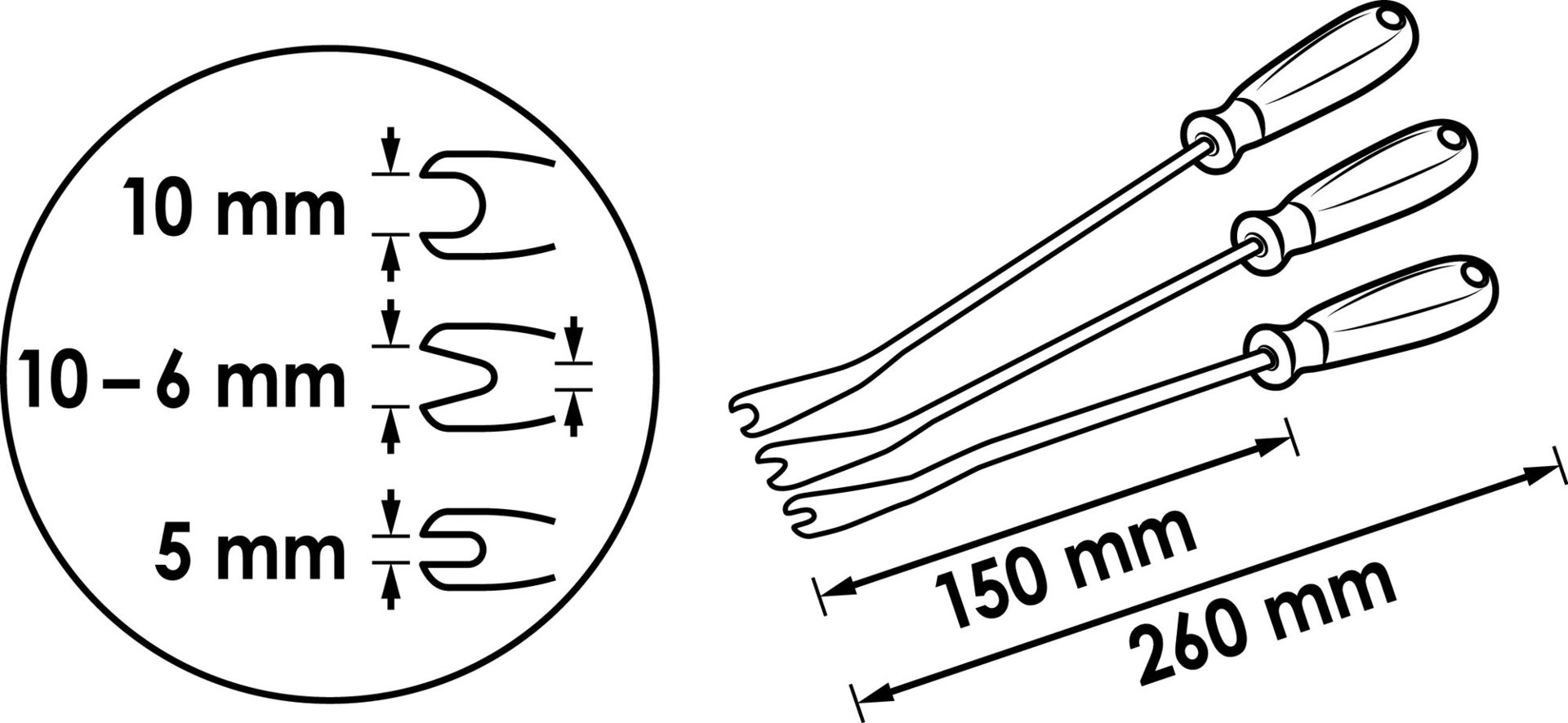 VIGOR Clip Löse Satz ∙ V5885 ∙ 3-teilig ∙ Anzahl Werkzeuge: 3 Produktbild img11 L