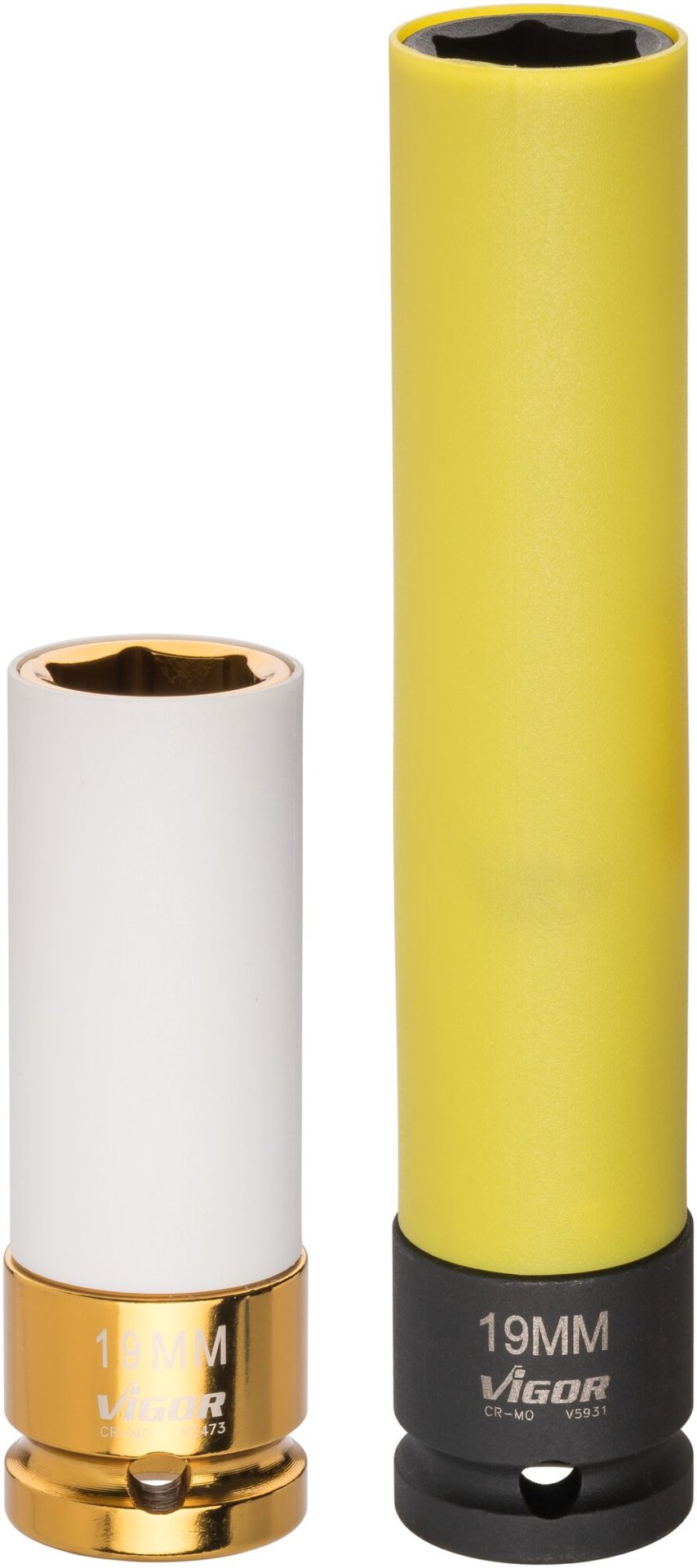 VIGOR Schlagschrauber Steckschlüsseleinsatz ∙ lang ∙ V5931 ∙ 1/2 Zoll (12,5 mm) Vierkant hohl ∙ Außen Sechskant Profil ∙ SW 19 mm Produktbild img4 L