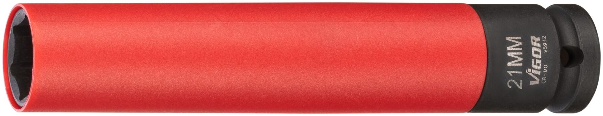 VIGOR Schlagschrauber Steckschlüsseleinsatz ∙ lang ∙ V5932 ∙ 1/2 Zoll (12,5 mm) Vierkant hohl ∙ Außen Sechskant Profil ∙ SW 21 mm Produktbild img1 L