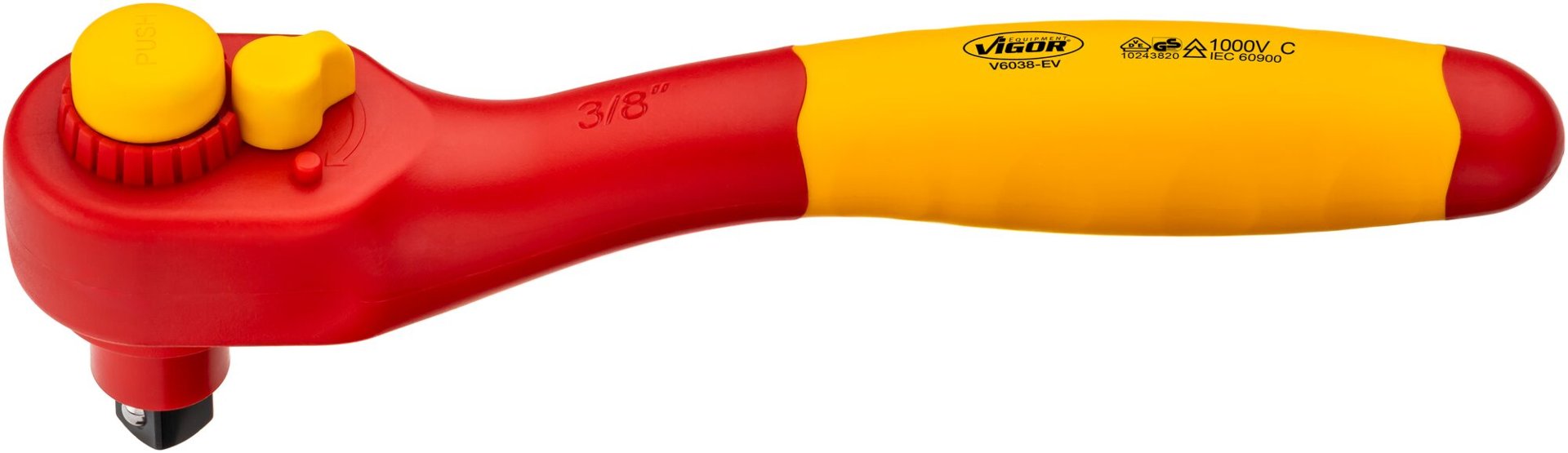 VIGOR Umschaltknarre ∙ EV ∙ V6038-EV ∙ 3/8 Zoll (10 mm) Vierkant massiv Produktbild img2 L