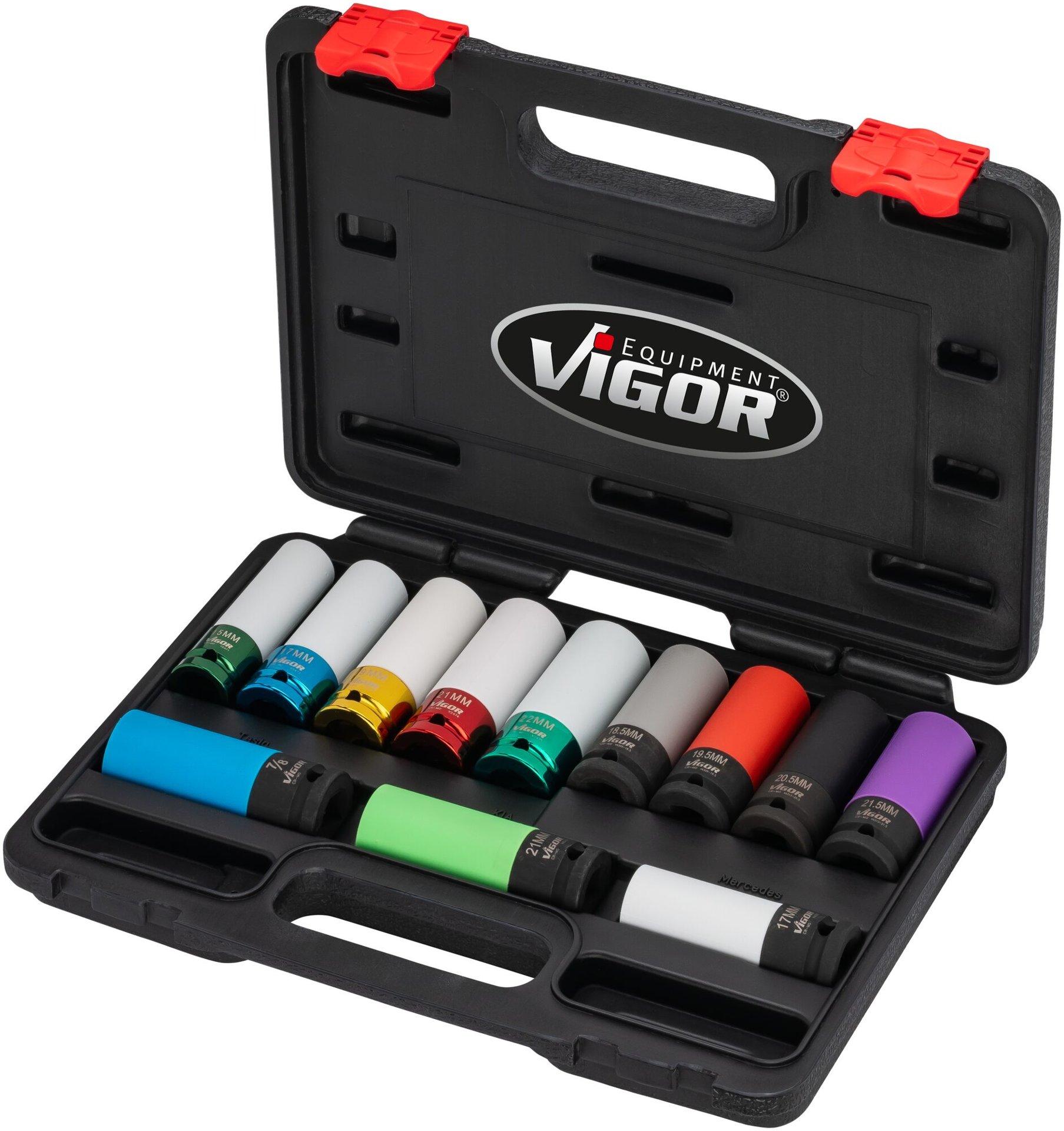 VIGOR Schlagschrauber Steckschlüssel Satz ∙ V6312/12 ∙ 12-teilig ∙ Anzahl Werkzeuge: 12 Produktbild img5 L