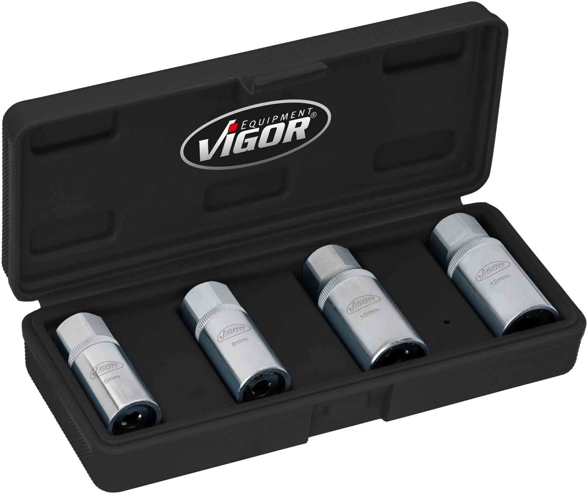 VIGOR Stehbolzen-Ausdreher Satz ∙ V6412/4 ∙ 1/2 Zoll (12,5 mm) Vierkant hohl ∙ 4-teilig ∙ Anzahl Werkzeuge: 4 Produktbild img1 L