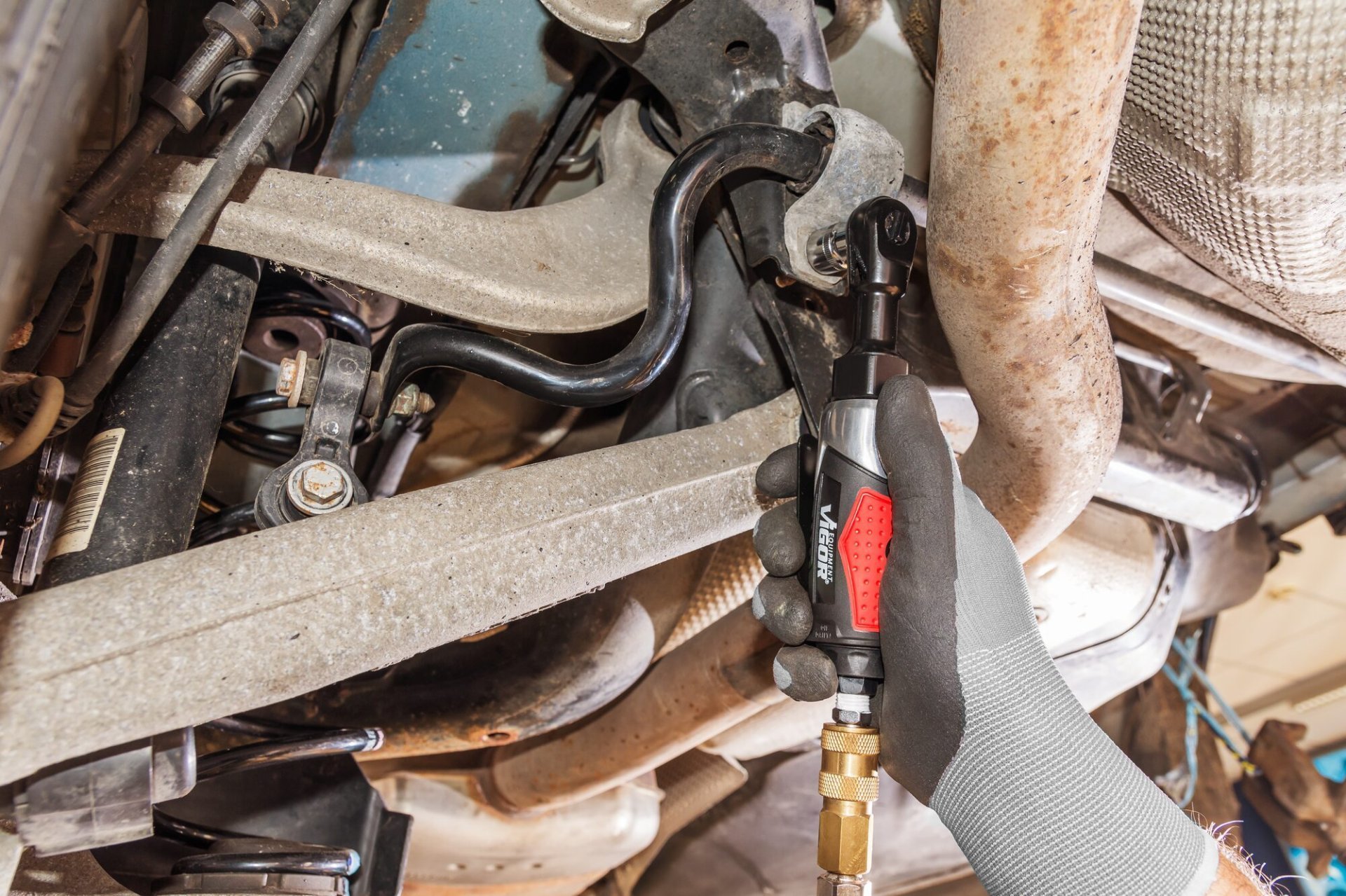 VIGOR Luftratsche ∙ V6554 ∙ 3/8 Zoll (10 mm) Vierkant massiv ∙ 236 mm Produktbild img4 L