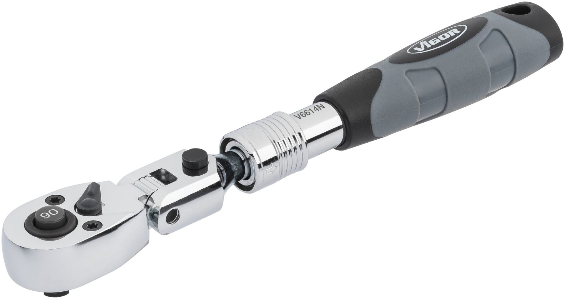VIGOR Teleskop Gelenk-Umschaltknarre ∙ V6614N ∙ 1/4 Zoll (6,3 mm) Vierkant massiv ∙ 225 mm Produktbild img7 L