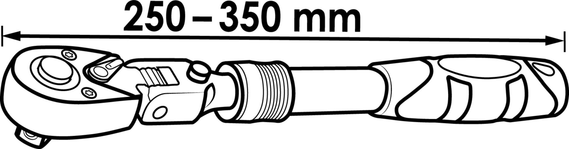 VIGOR Teleskop Gelenk-Umschaltknarre ∙ V6638N ∙ 3/8 Zoll (10 mm) Vierkant massiv ∙ 350 mm Produktbild img8 L