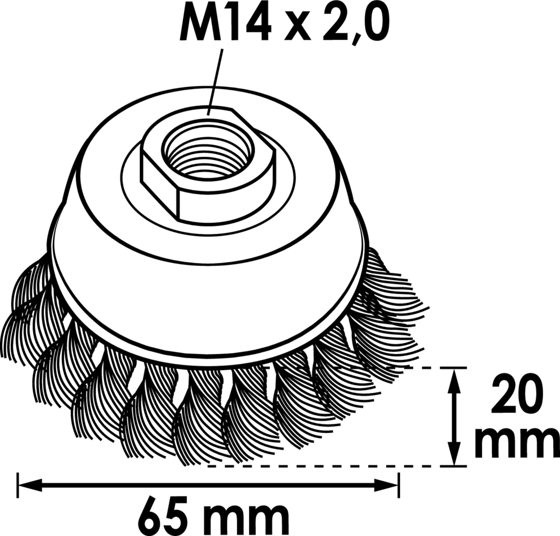 VIGOR Topfbürste ∙ 65 mm ∙ gezopft ∙ V6801-65 Produktbild img3 L