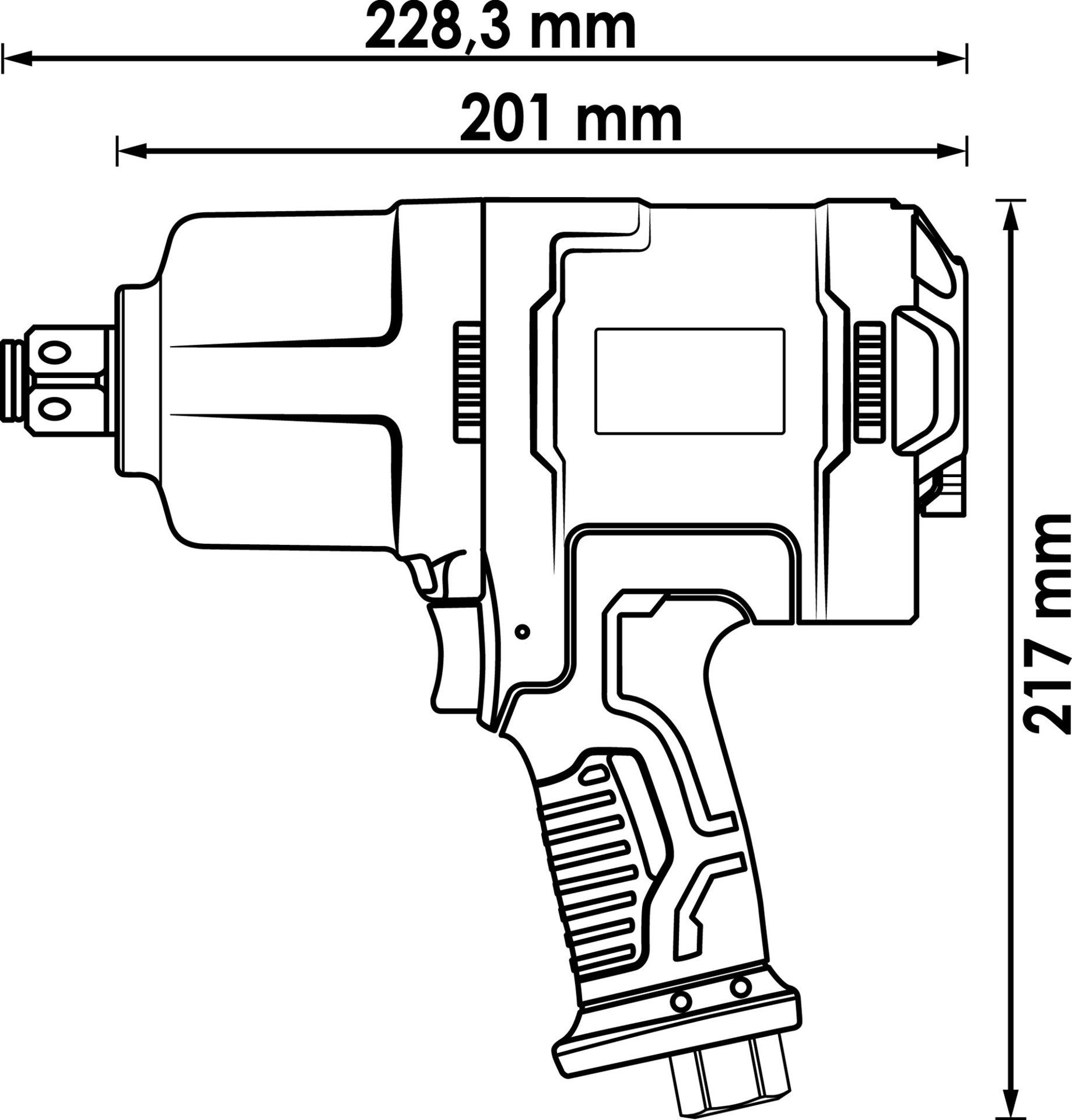 VIGOR Schlagschrauber ∙ V6899N ∙ Lösemoment maximal [Nm]: 2300 Nm ∙ 3/4 Zoll (20 mm) Vierkant massiv ∙ Hochleistungs-Doppelhammer-Schlagwerk Produktbild img14 L